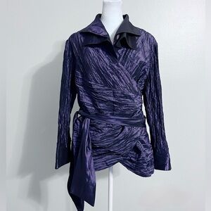 Cachet Purple Wrap Blazer XL Top